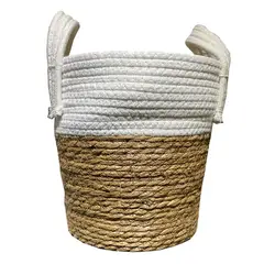 VGO - Canasto de Fibra Seagrass 26x25x25 cm. Natural