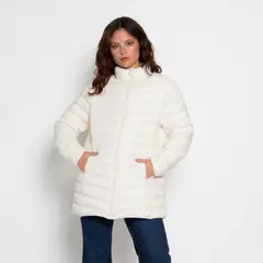 WADOS - PARKA MANGA LARGA SOLIDA CON CIERRE EN DELANTERO Y BOLSILLOS