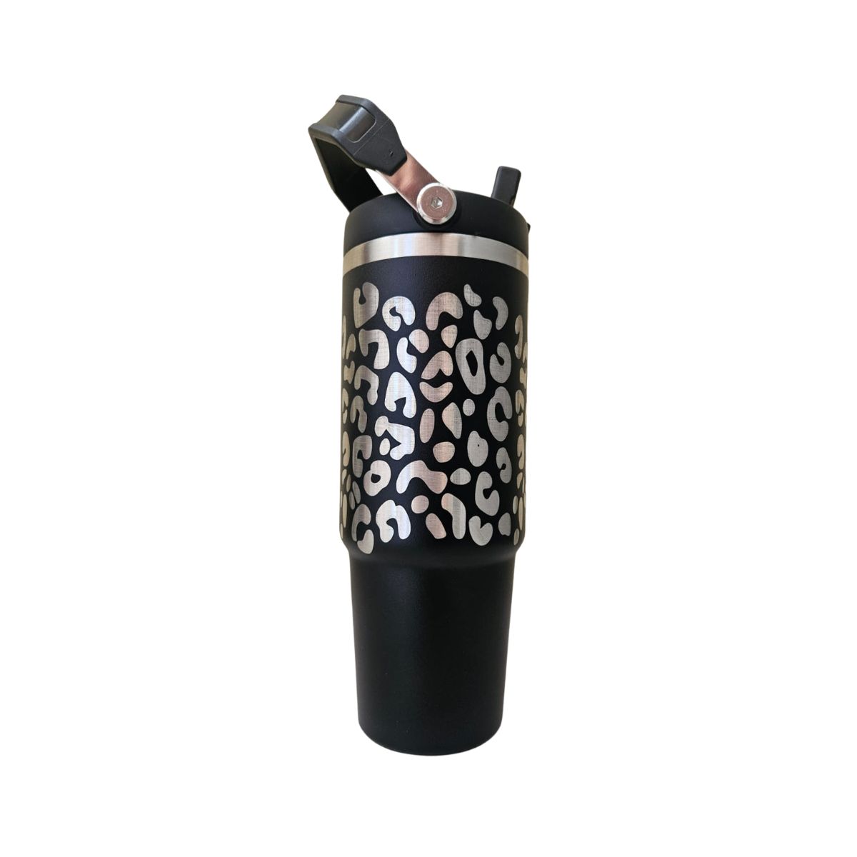 GENERICO - Vaso Térmico Negro 900ml Grabado Láser Animal Print  Acero Inoxidable