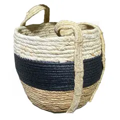 VGO - Canasto de Fibra Seagrass 28x23x23 cm. Natural