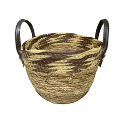 VGO - Canasto de Fibra Seagrass 21x21x13 cm. Natural
