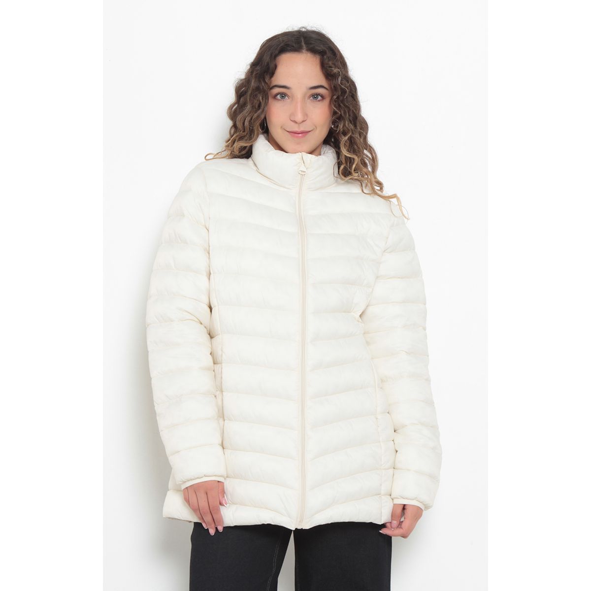WADOS - PARKA MANGA LARGA SOLIDA CON CIERRE EN DELANTERO Y BOLSILLOS