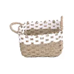 VGO - Canasto de Fibra Seagrass 26x26x15 cm. Natural