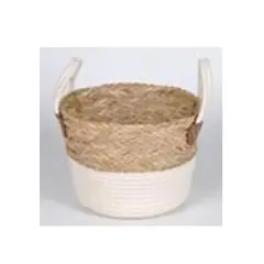 VGO - Canasto de Fibra Natural Seagrass 26x26x20 cm.