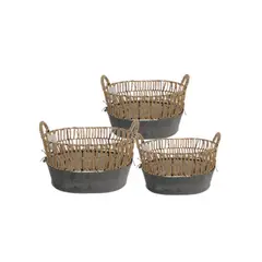 VGO - Canasto de Fibra Set de 3 unidades 30-35-45 cm