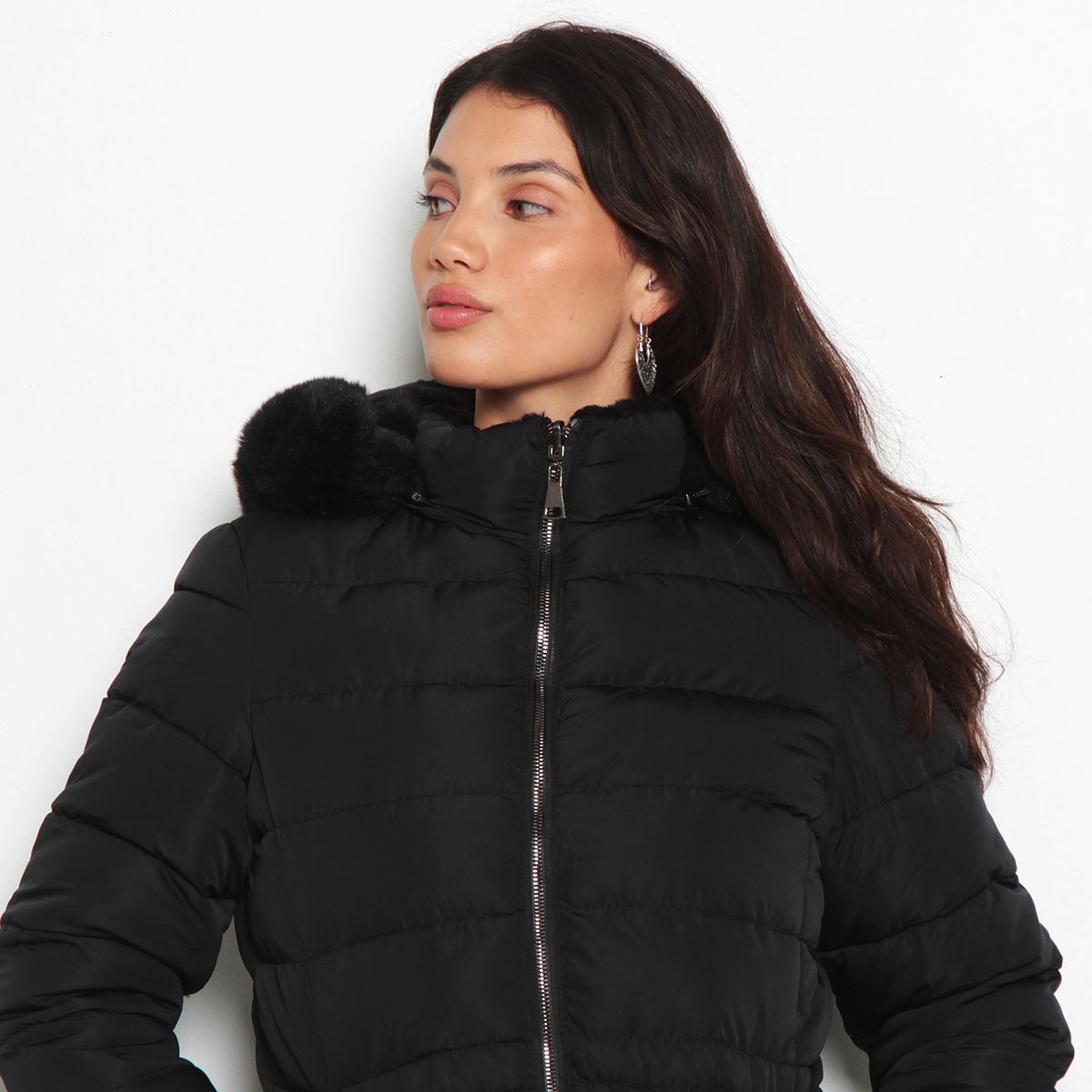 WADOS - PARKA MANGA LARGA CON CAPUCHA Y CIERRE EN DELANTERO