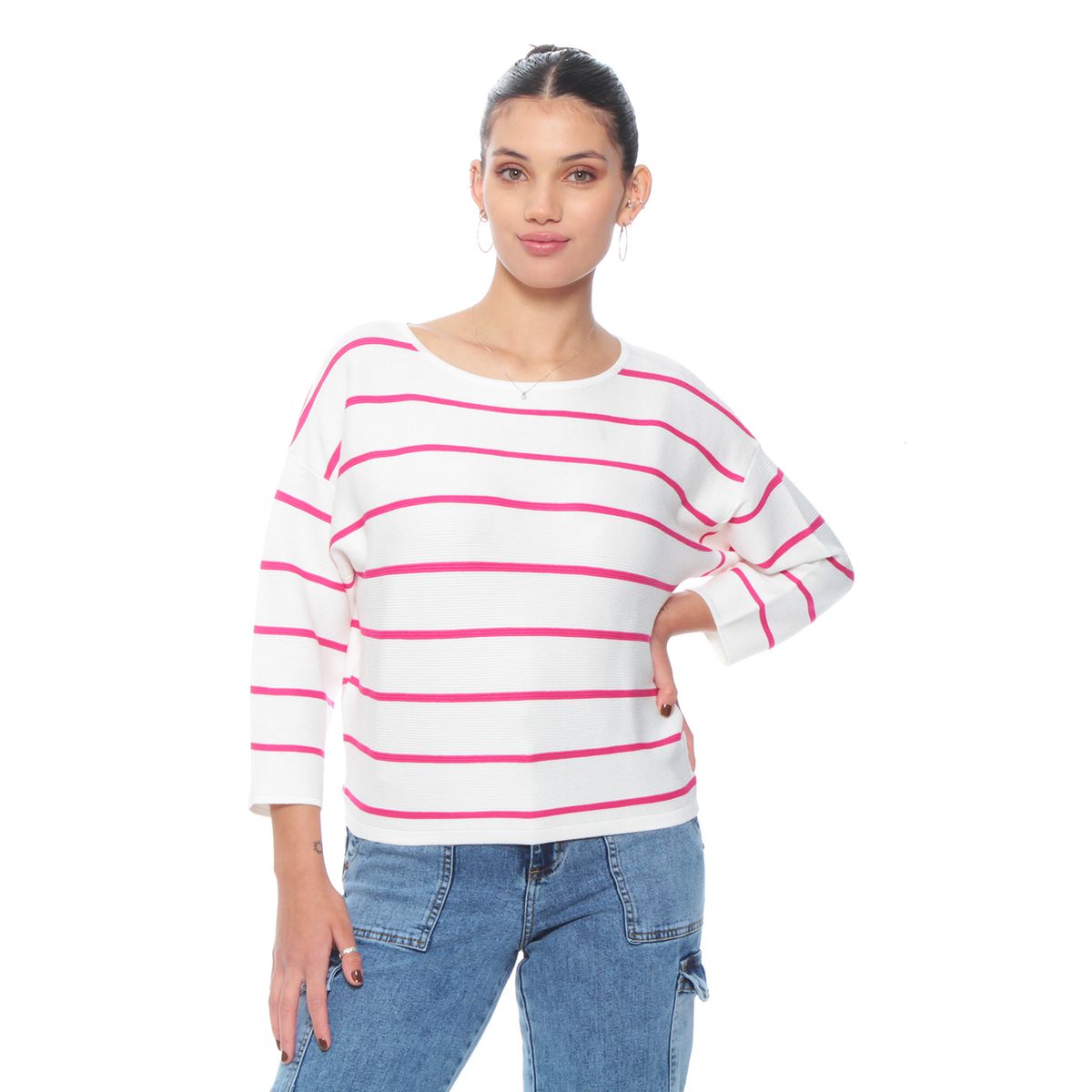 WADOS - SWEATER MANGA 34 LISTADO CUELLO BOTE