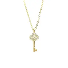 LUX JOYAS - Collar Plata 925 Llave Brillitos