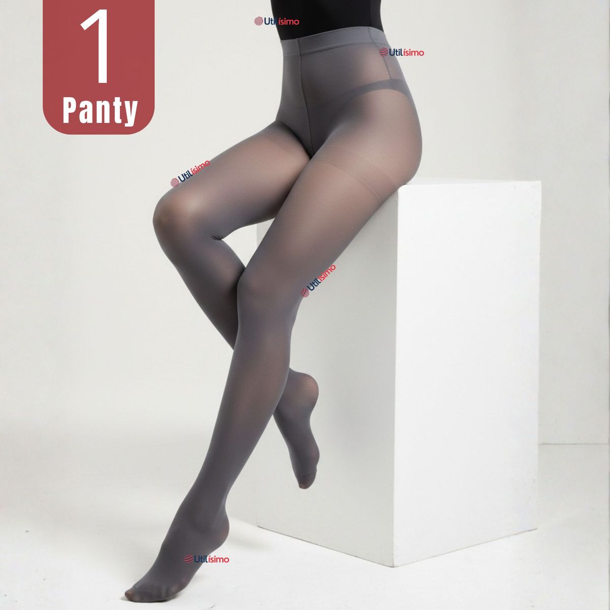 UTILISIMO - Pantys Semitransparentes Elasticadas Oficina Gris