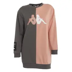 KAPPA - Poleron De Mujer Oversize Split Gris Naranjo