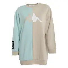 KAPPA - Polerón Mujer Oversize Split Grey Aqua Confort
