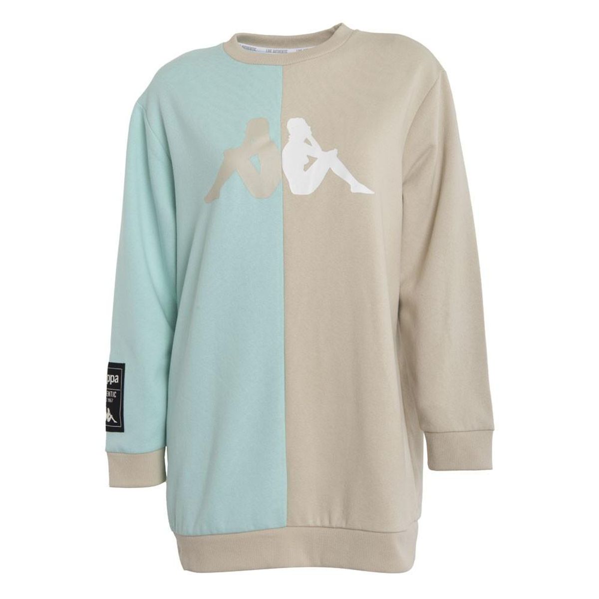 KAPPA - Polerón Mujer Oversize Split Grey Aqua Confort