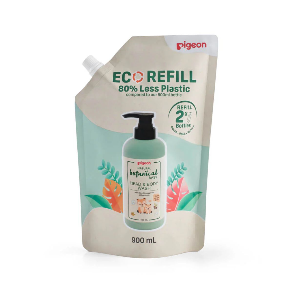 PIGEON - Gel Limpieza Pigeon Botanical Head & Body Wash 900ml Recarga