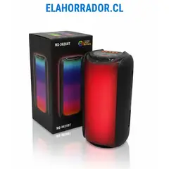 GENERICO - Parlante Bluetooth Potente MS-3626BT Panel LED RGB de 360°, Sonido Envolvente y Portátil
