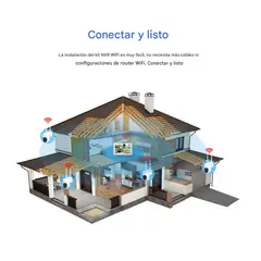 SRIHOME - Kit NVR 4 camaras IPC030 PTZ Wifi 2MP + NVR NVS009 con pantalla 8CH