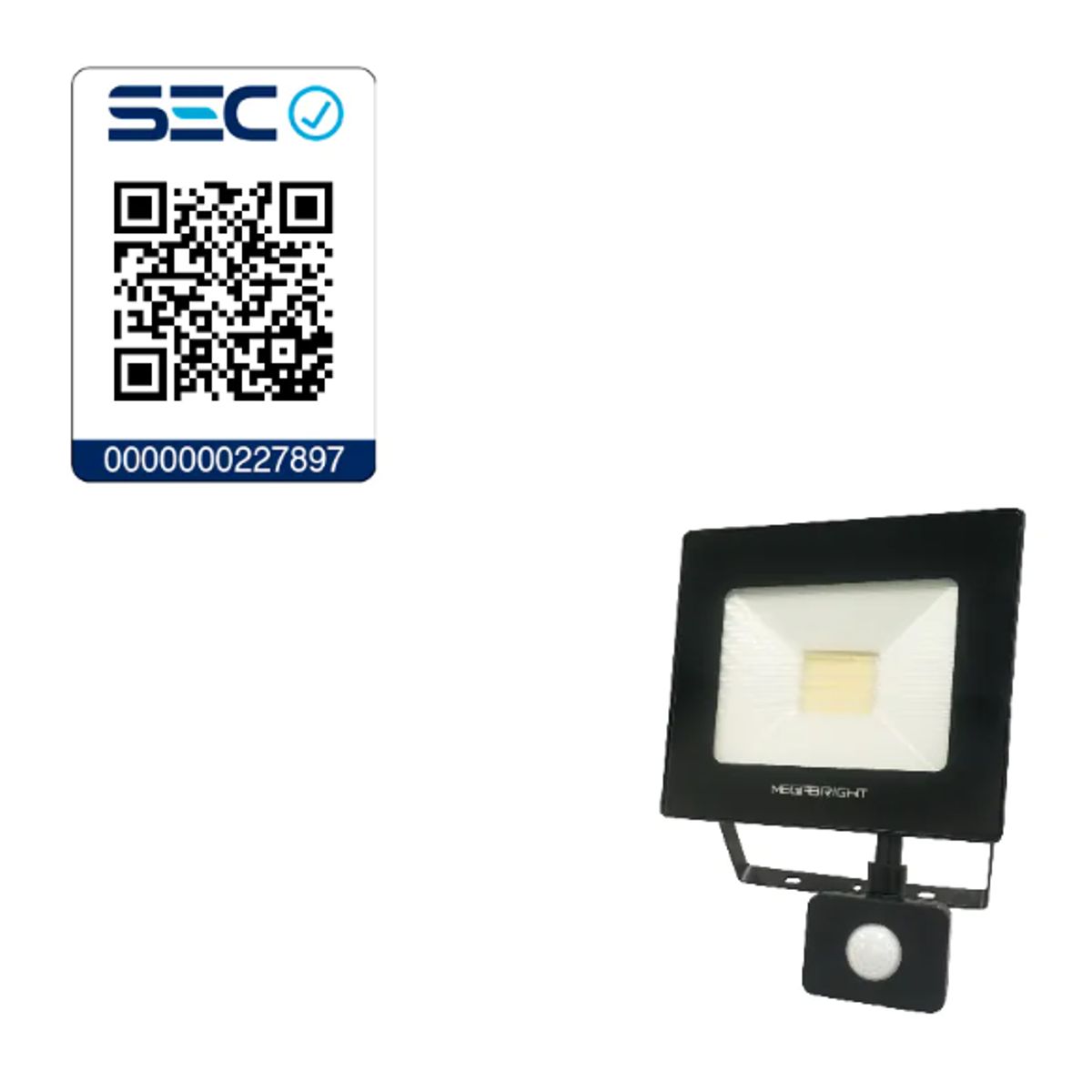 MEGABRIGHT - Proyector LED 20W Telco Flat Pro 6000K Con SENSOR