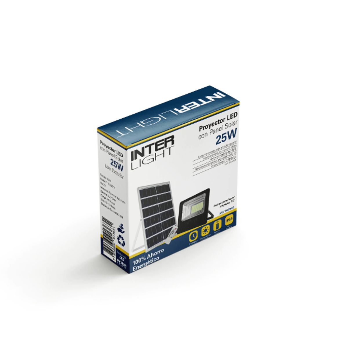 MEGABRIGHT - Proyector LED SOLAR 25W  + Panel Interlight