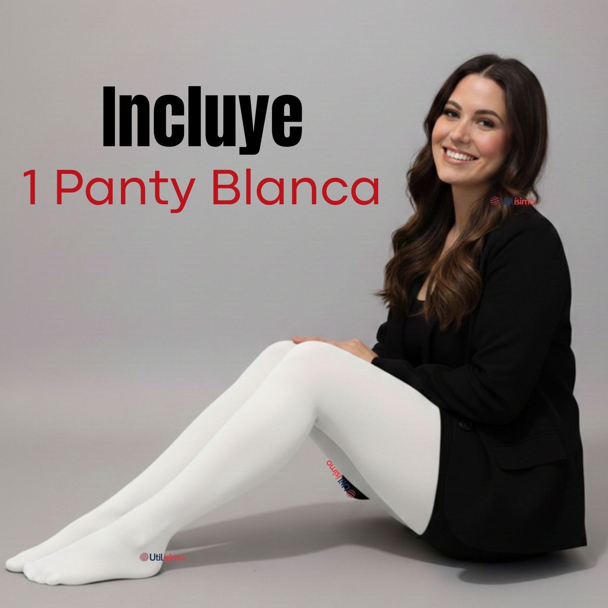 UTILISIMO - Pantys Semitransparentes Elasticadas Oficina Blanca