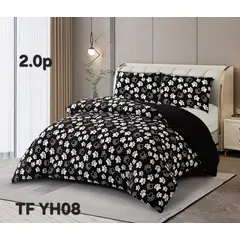GENERICO - Cubrecama de Invierno Plush con Chiporro 2 Plazas Negro TFYH08