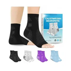 COMPUTECH - Pack X2 Medias Compresion Varices Neuropatia Diabetes XXL Negro