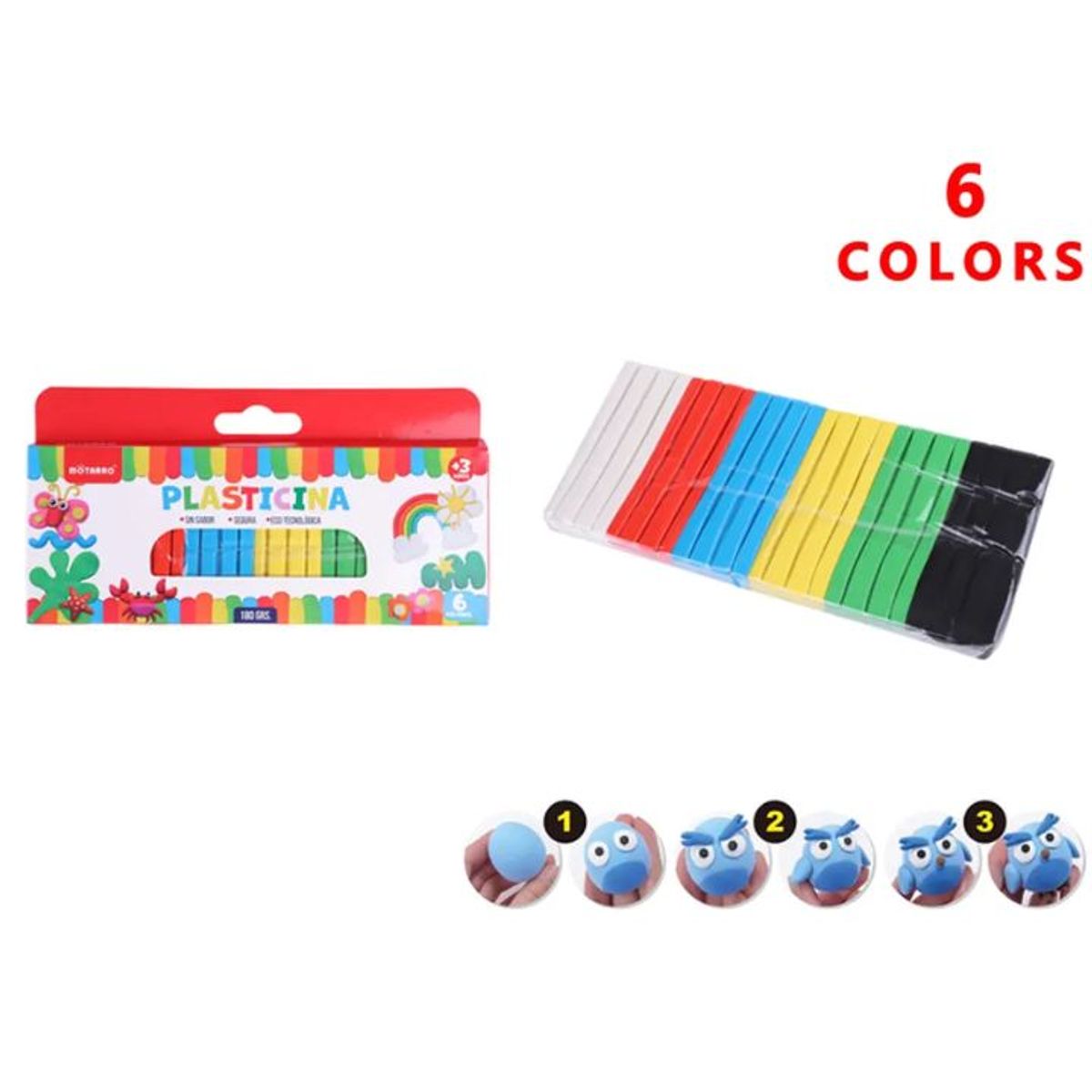 GENERICO - Plasticina 6 colores 180g