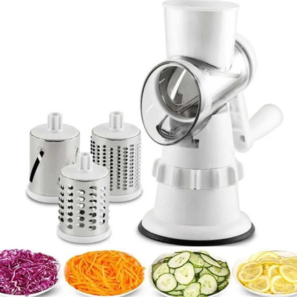 GENERICO - Cortador Picador De Vegetales Multifuncional 3 En 1 Blanco