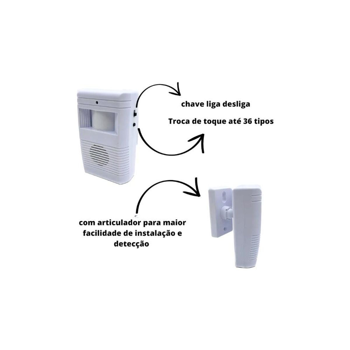 GENERICO - Alarma Inalámbrica V-Zorr ED-08 con Sensor Infrarrojo para Negocios Protección Increíble