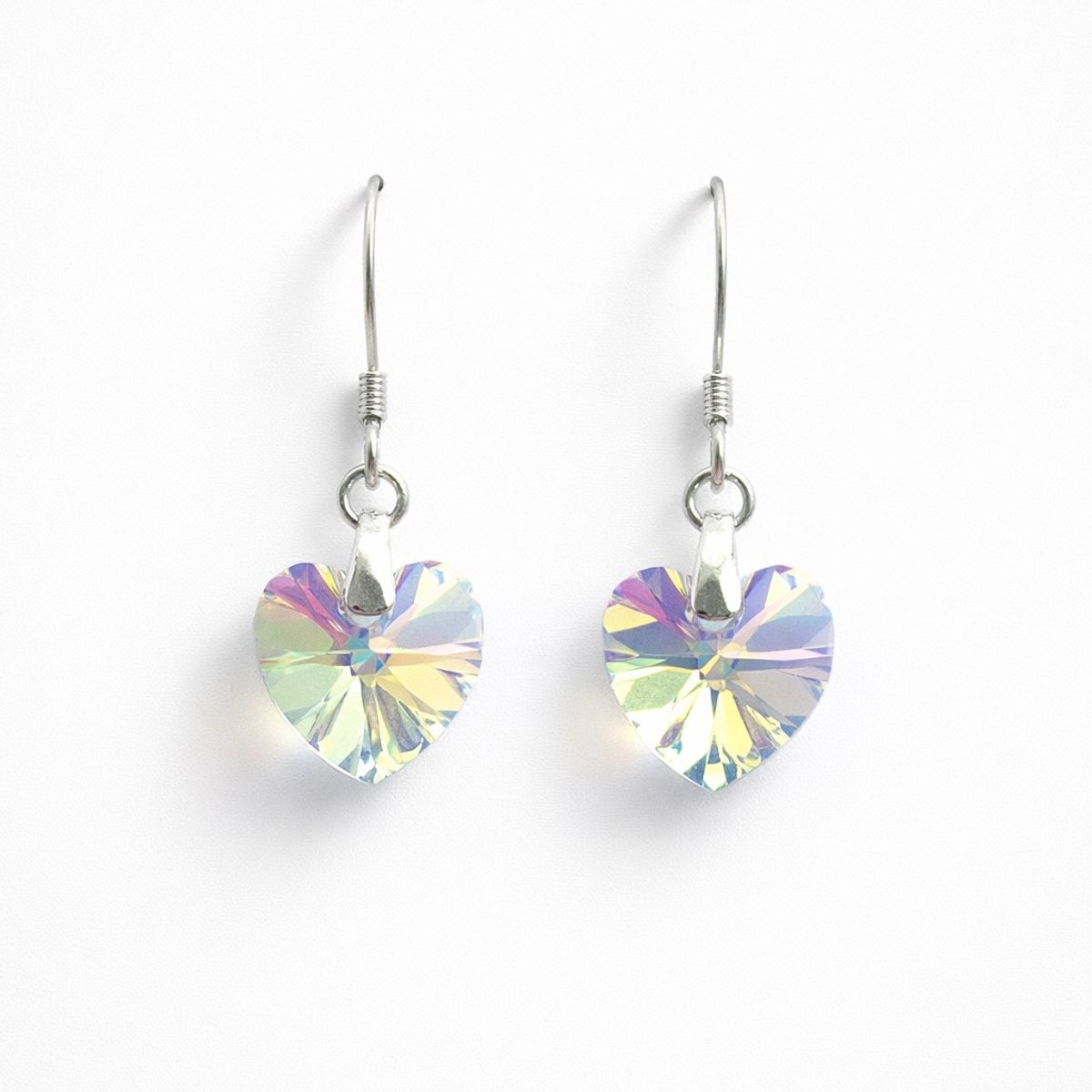 LK LUKSO - Aros Cristal Austriaco Corazón Aurora Boreal Plata Ley 925