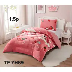 GENERICO - Cubrecama de Invierno Plush con Chiporro 1.5 Plazas Rosado TFYH69