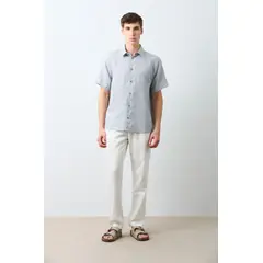 VELEZ - Vélez Camisa Manga Corta Rayas Hombre Nara Azul