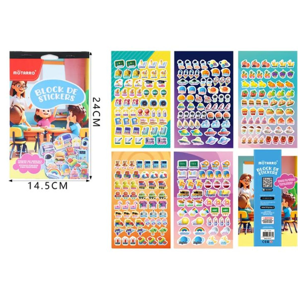GENERICO - Block De Stickers 5Hojas 24X14Cm
