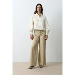 VELEZ - Vélez Chaqueta Cropped Holgada Mujer Tritón Crema