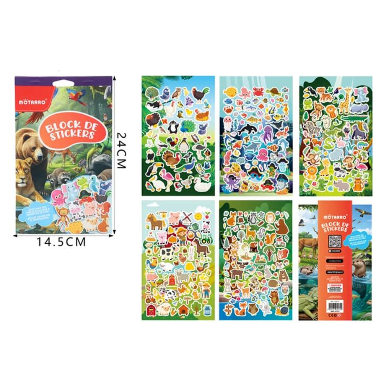 GENERICO - Block De Stickers 5Hojas 24X14Cm
