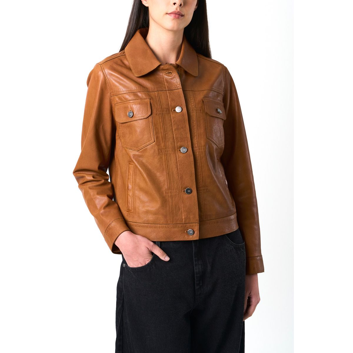 VELEZ - Vélez Chaqueta Kalahari De Cuero Mujer Silueta Trucker Miel