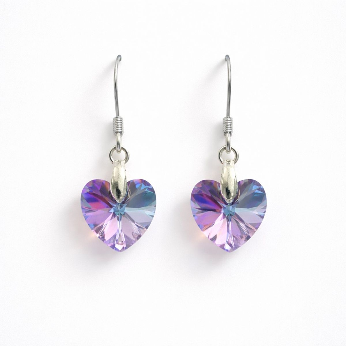 LK LUKSO - Aros Cristal Austriaco Corazón Vitrail Light Plata Ley 925