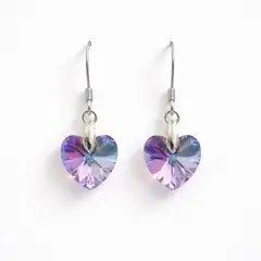 LK LUKSO - Aros Cristal Austriaco Corazón Vitrail Light Plata Ley 925