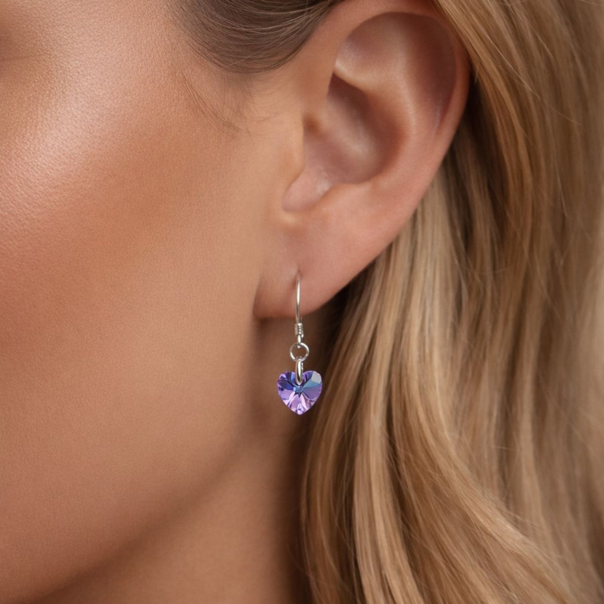 LK LUKSO - Aros Cristal Austriaco Corazón Vitrail Light Plata Ley 925