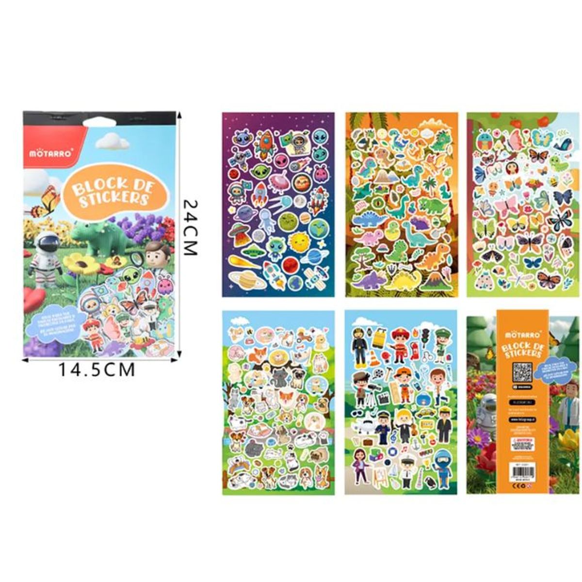 GENERICO - Block De Stickers 5Hojas 24X14Cm