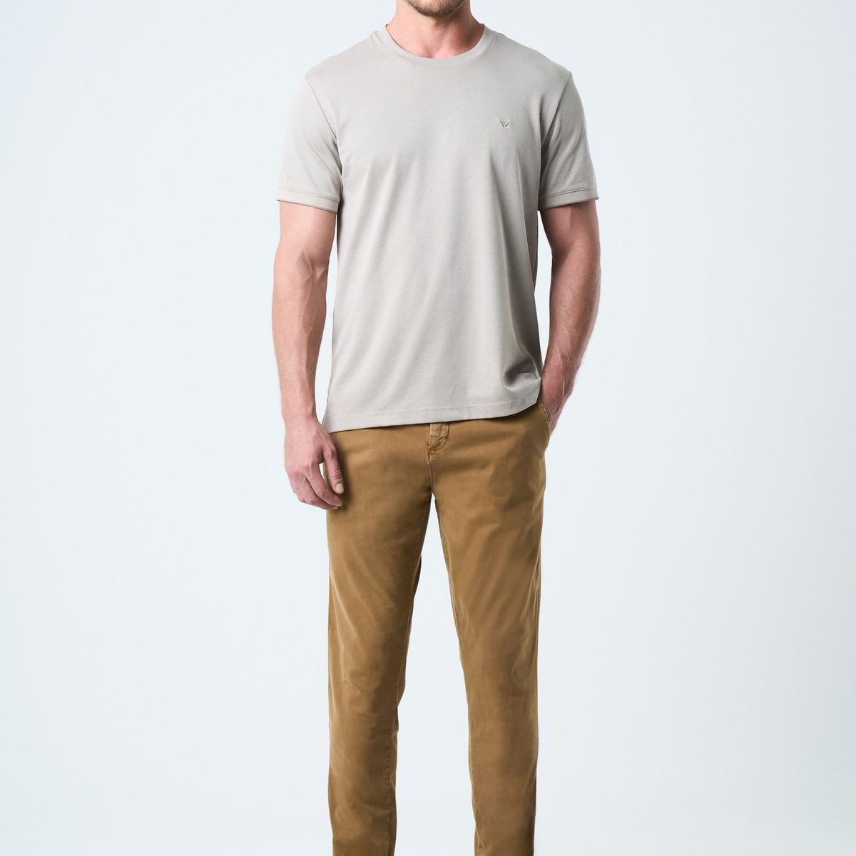 VELEZ - Vélez Polera Micropima Hombre Semi Ajustada Café Claro