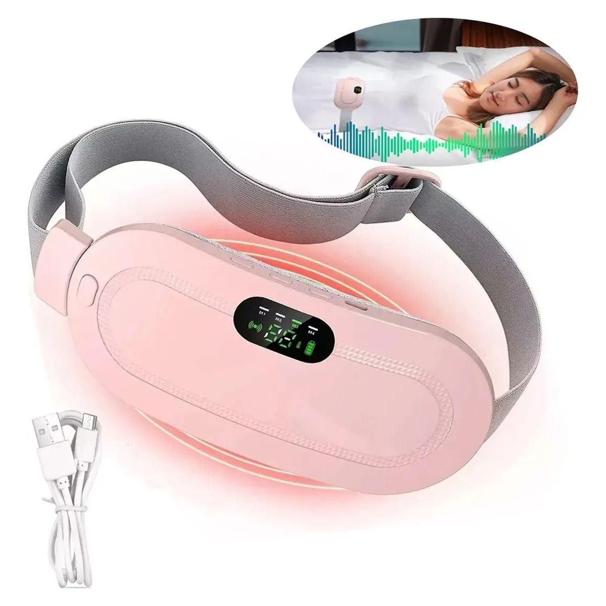 GENERICO - cinturon Electrico Bolsa Termica Para Colicos Menstruales 45-60 °CAlmohadilla Térmica Menstrual FIGOIMPORT