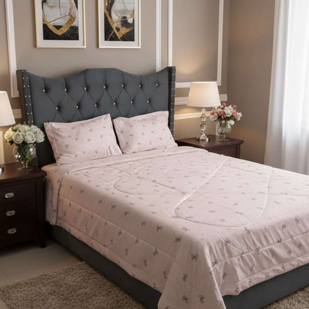 GENERICO - Cubrecama nórdico Delgado Colección Confort Familiar 2 Plazas