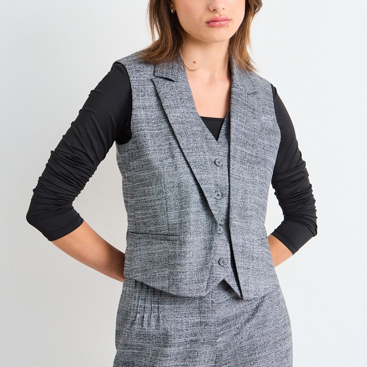 IO - Gilet Fantasia Mujer Gris Io