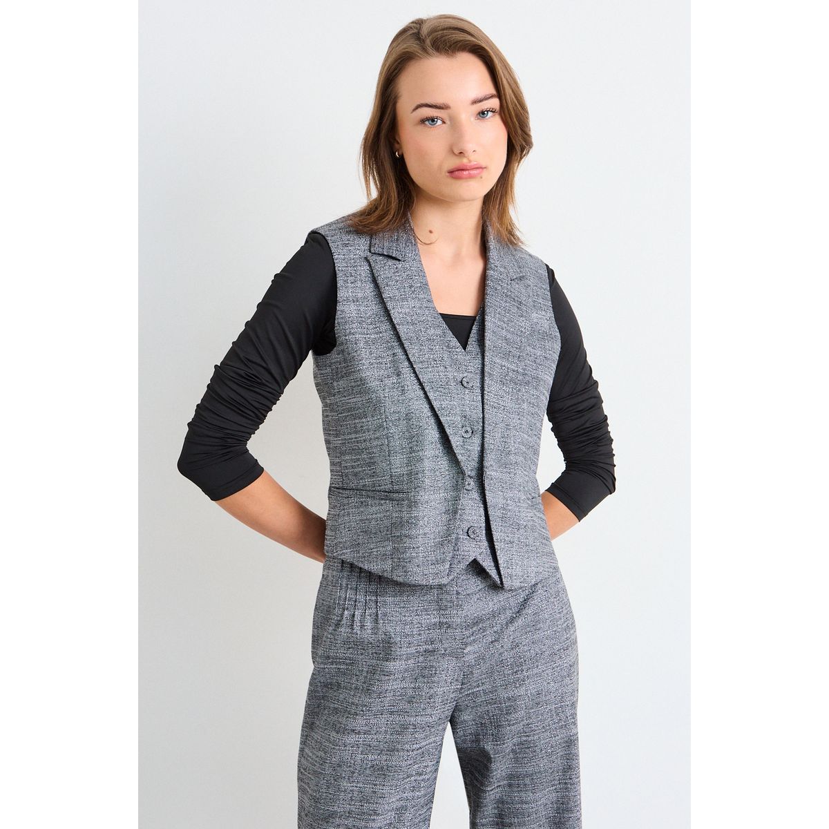 IO - Gilet Fantasia Mujer Gris Io