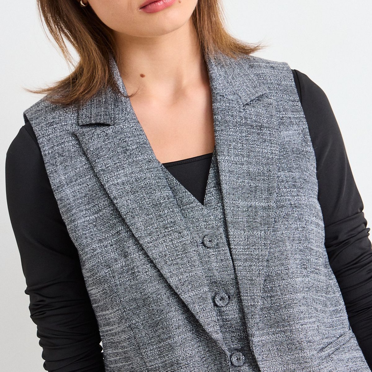 IO - Gilet Fantasia Mujer Gris Io