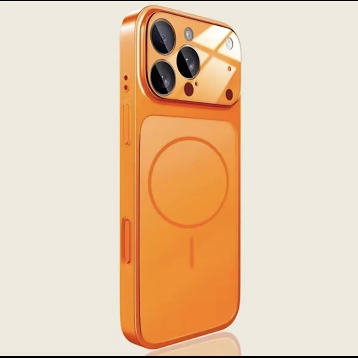 GENERICO - carcasa para iphone 16pro max convierte a 17pro max magnetica naranja
