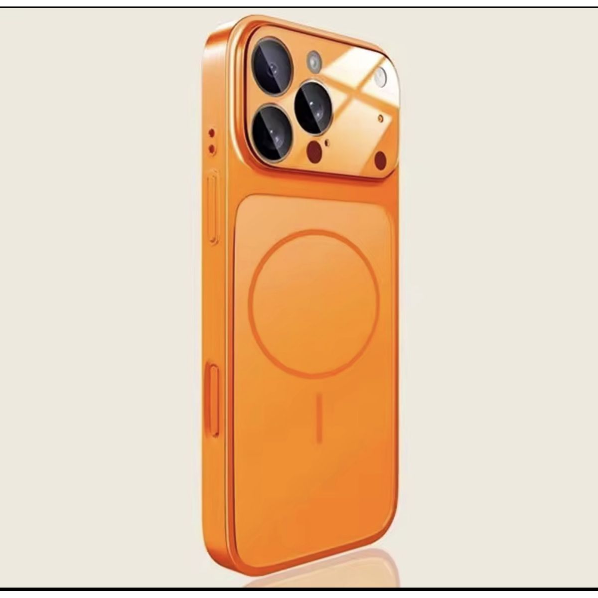 GENERICO - carcasa para iphone 16pro max convierte a 17pro max magnetica naranja