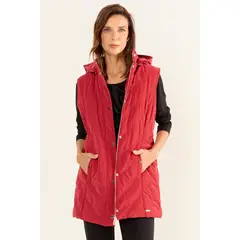 MA GRIFFE - Parka Con Gorro Mujer Rojo Magriffe