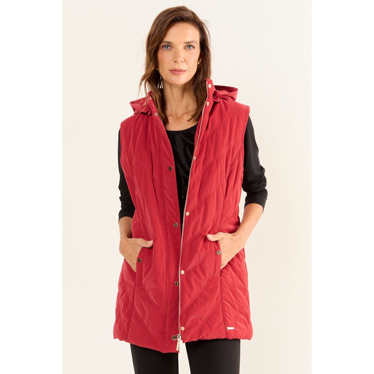 MA GRIFFE - Parka Con Gorro Mujer Rojo Magriffe