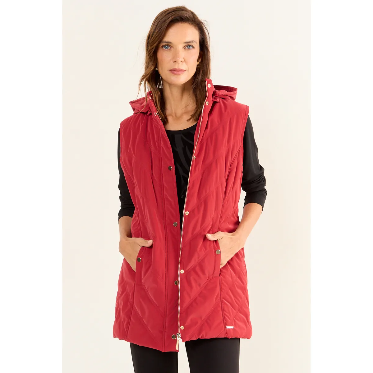 MA GRIFFE - Parka Con Gorro Mujer Rojo Magriffe