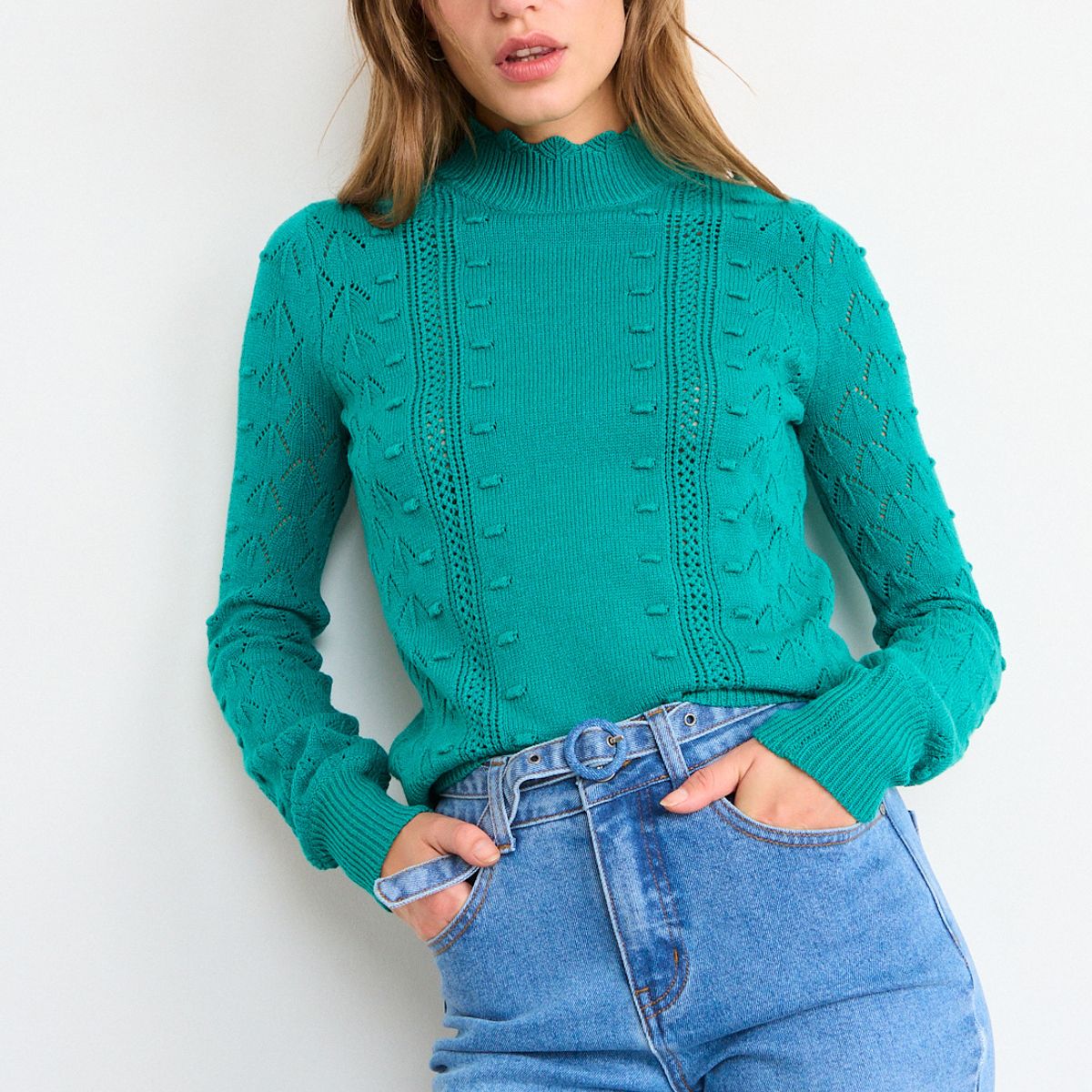 IO - Sweater Liso Mujer Verde Io